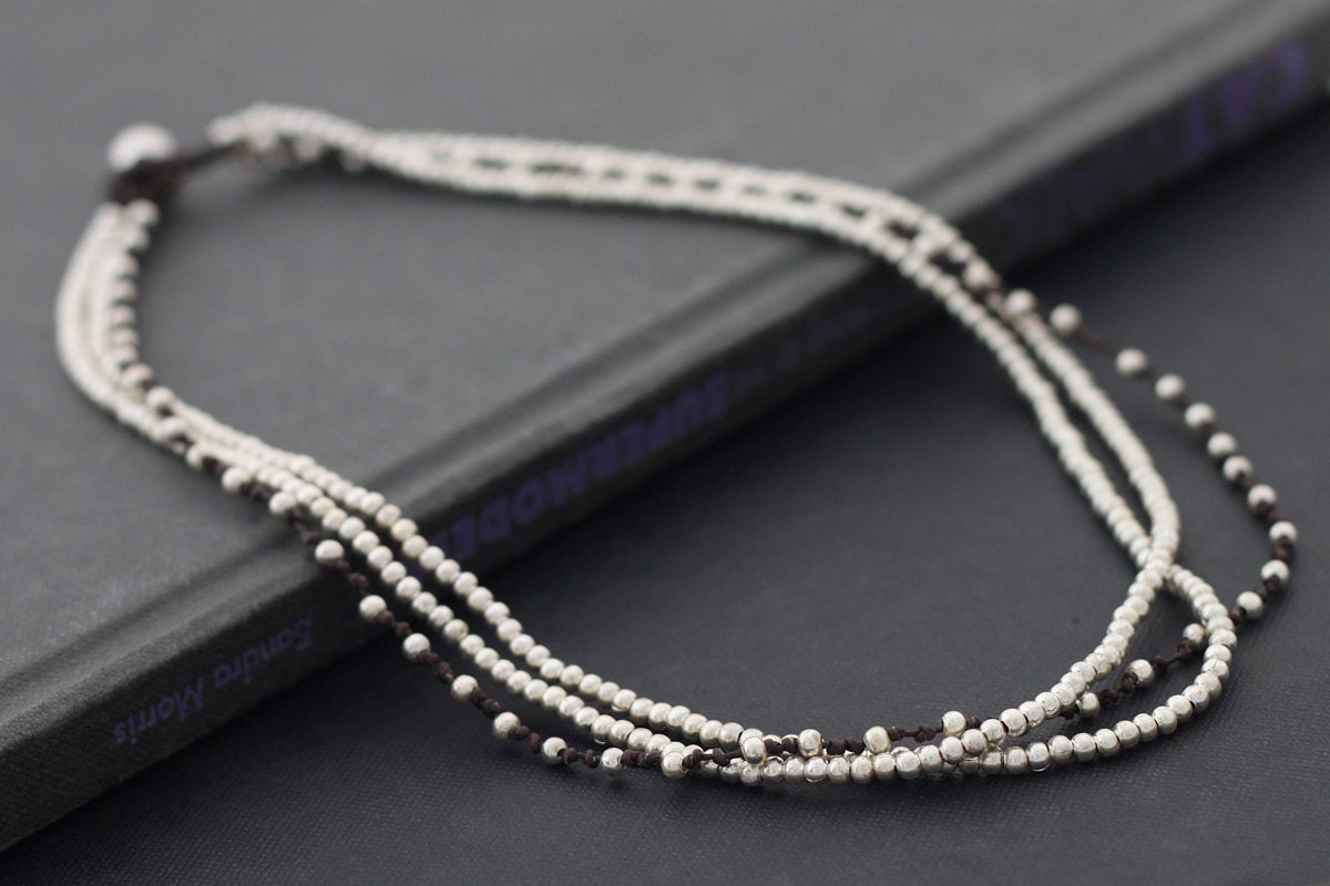 Necklace Silver Multi Strand
