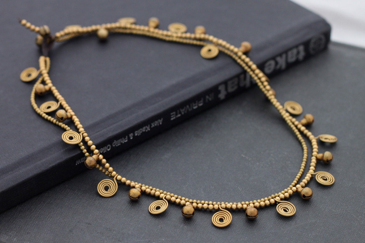 Wire Wrapped Chain Brass Necklace