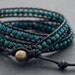 Chrysocolla Leather Wrap Bracelet