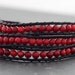 Leather Wrap Beaded Coral Bracelet