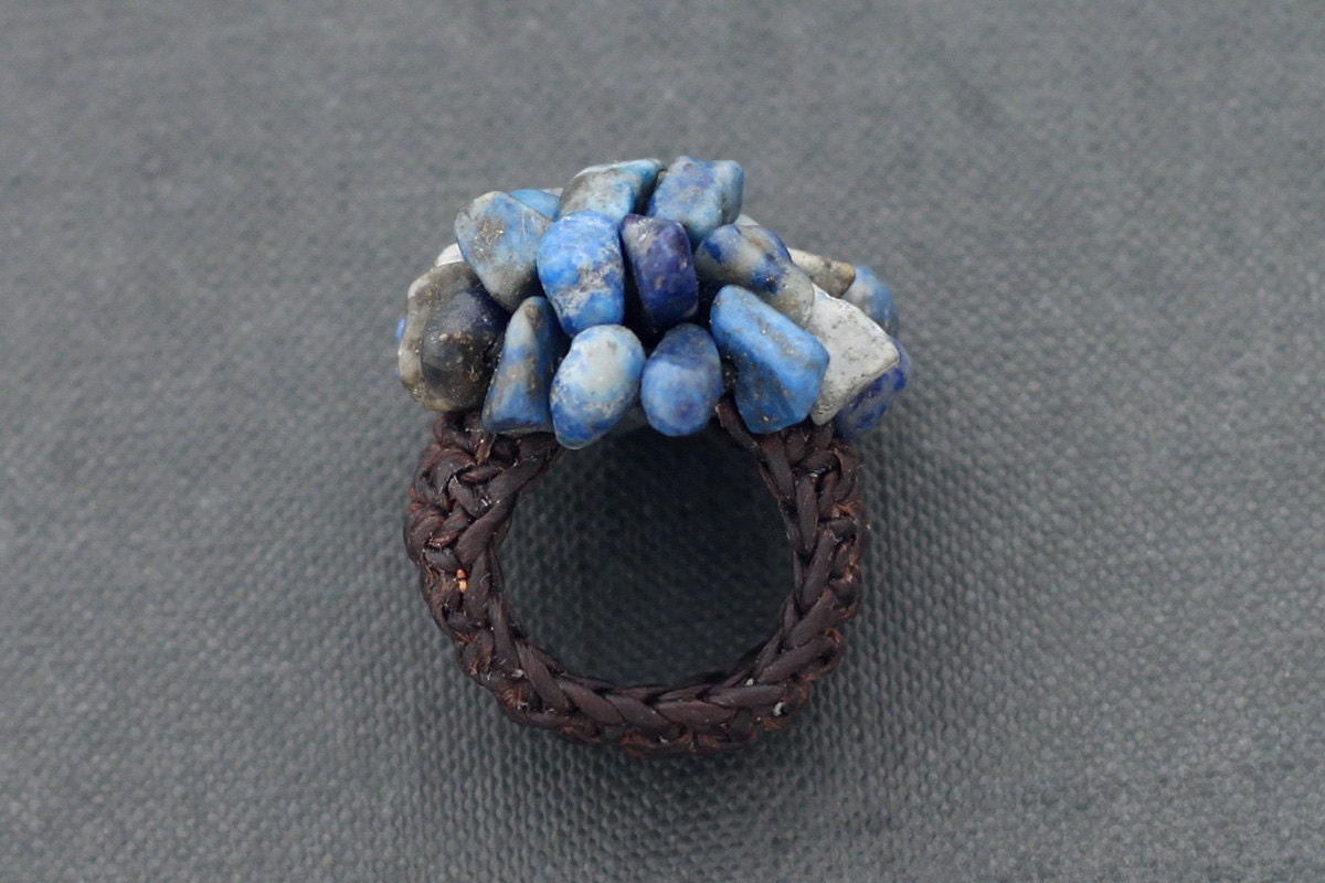 Lapis Lazuli Knitted Ring