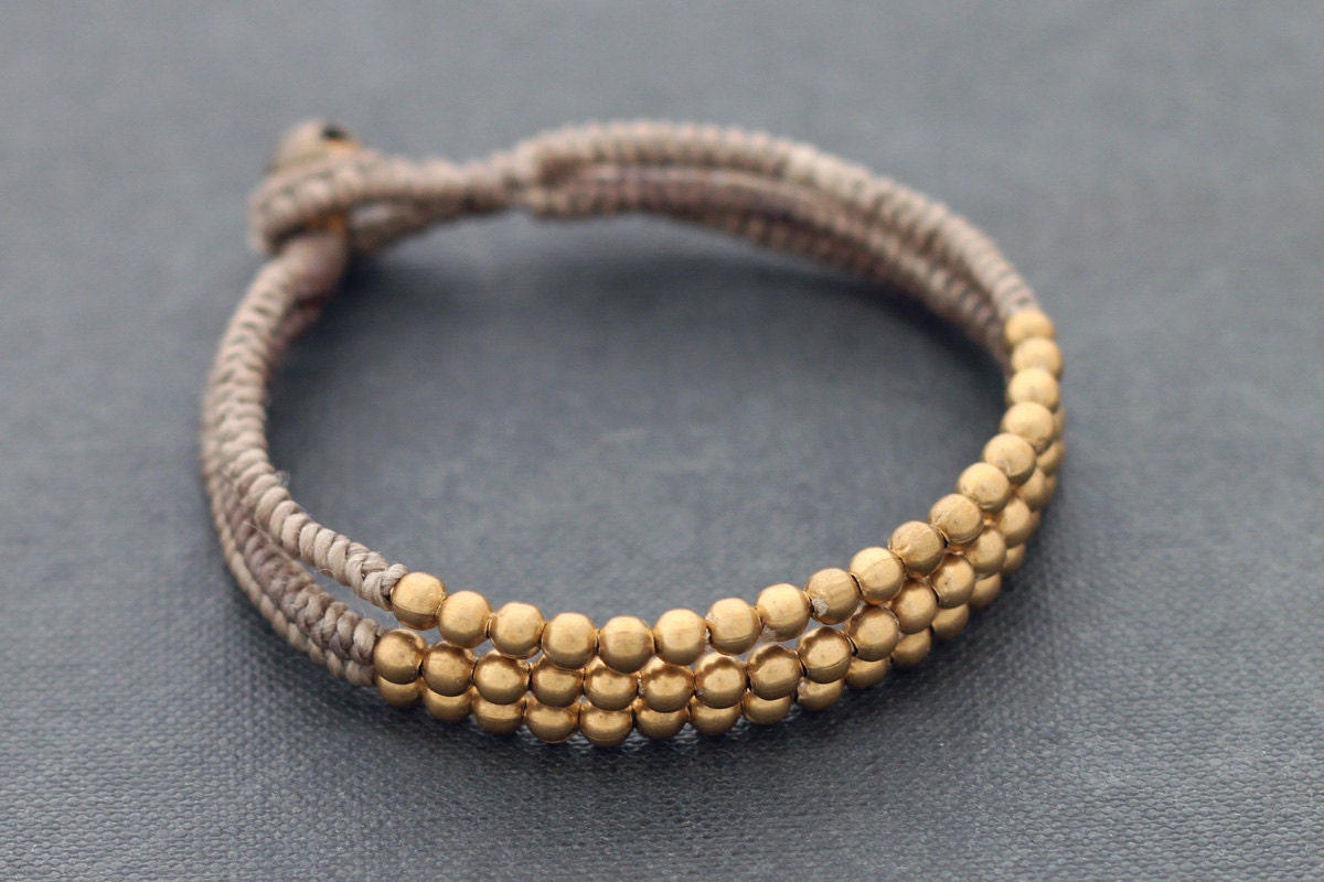 Muslin Brass Beaded Bracelet