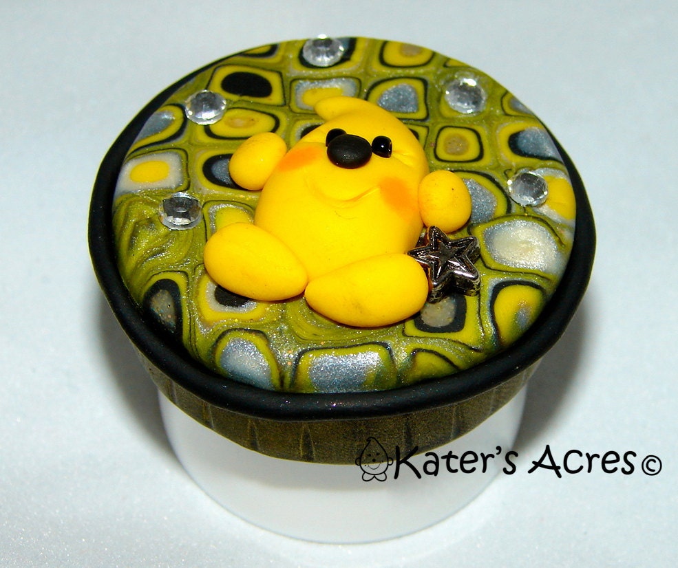 PARKER Polymer Clay CARMEX Lip Balm - Yellow Silver Black - Made to Order