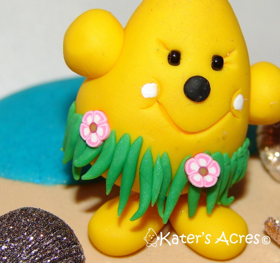 Hawaiian HULA Dancing PARKER - Polymer Clay Character Limited Edition Figurine