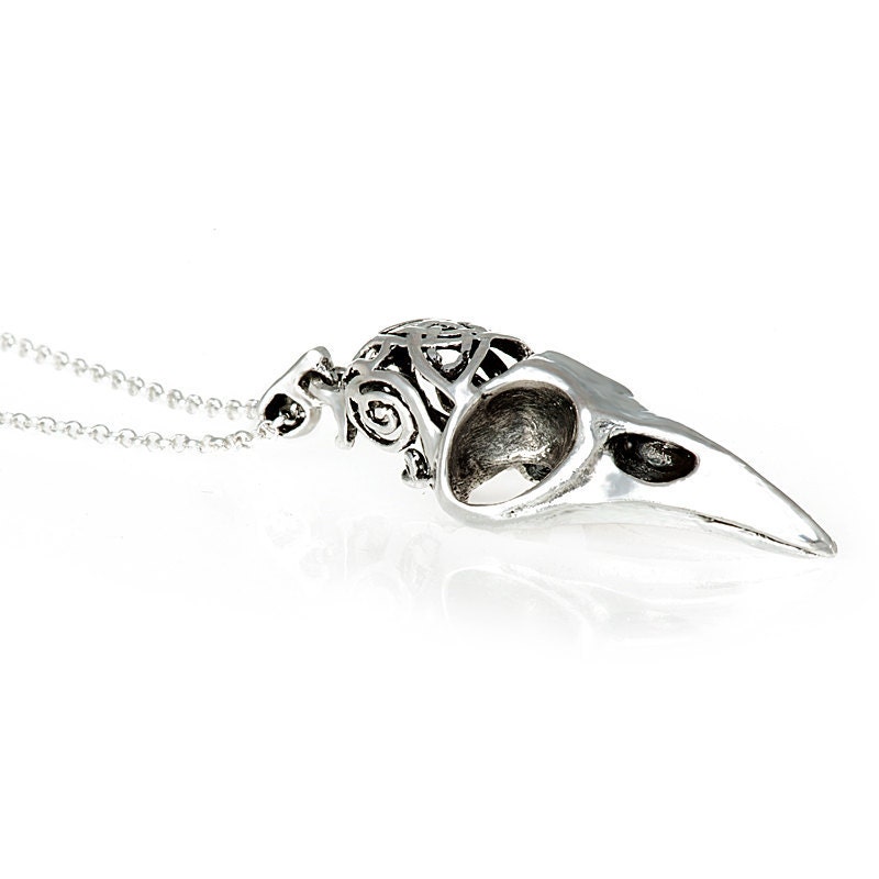Celtic knot crow skull .925 sterling silver