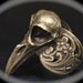 Raven Skull Ring sizes 4 to 11 Antique Bronze Plated Cast in NYC Blue Bayer