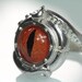 Evil Eye Sterling Tentacle Ring, Orange Dragon Eye (made in NYC) sizes 4-11