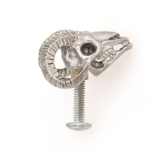 10 Ram skull cabinet knob made in NYC Blue Bayer Design special listing for ten pulls