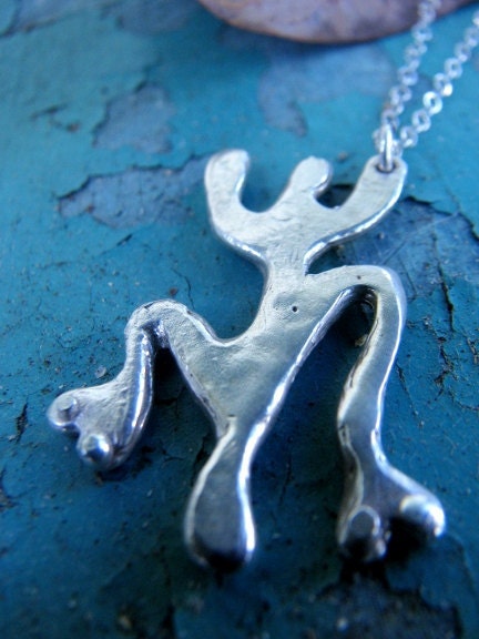 Small Sterling Silver Frog Abstract Taino Indian Coqui