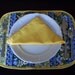 Placemats - Yellow and Blue Floral Reversible Placemats with Yellow Napkins
