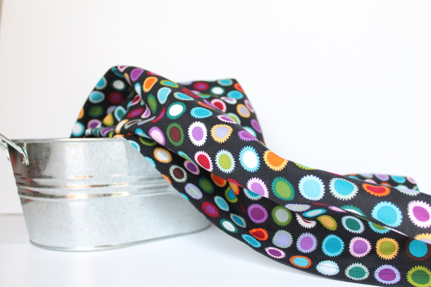 Baby Swaddle Blanket in Black, Pink, Purple Dots, La Di Dot, Flannel Baby Blanket, Baby Swaddling Blanket in Multi-Color Polka Dots