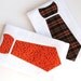 Baby Burp Cloths with Necktie in Polka Dots and Plaid, Set of 2 Halloween Baby Burp Cloths, Orange and Black