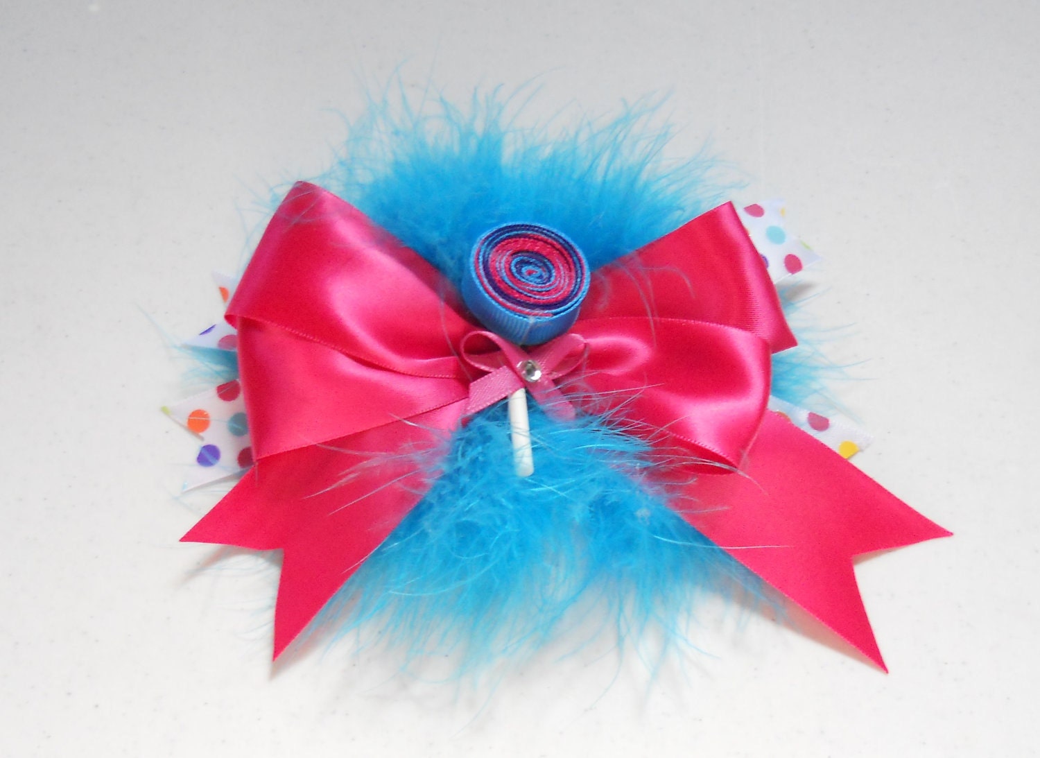 Boutique Hair Bow With Lollipop Center