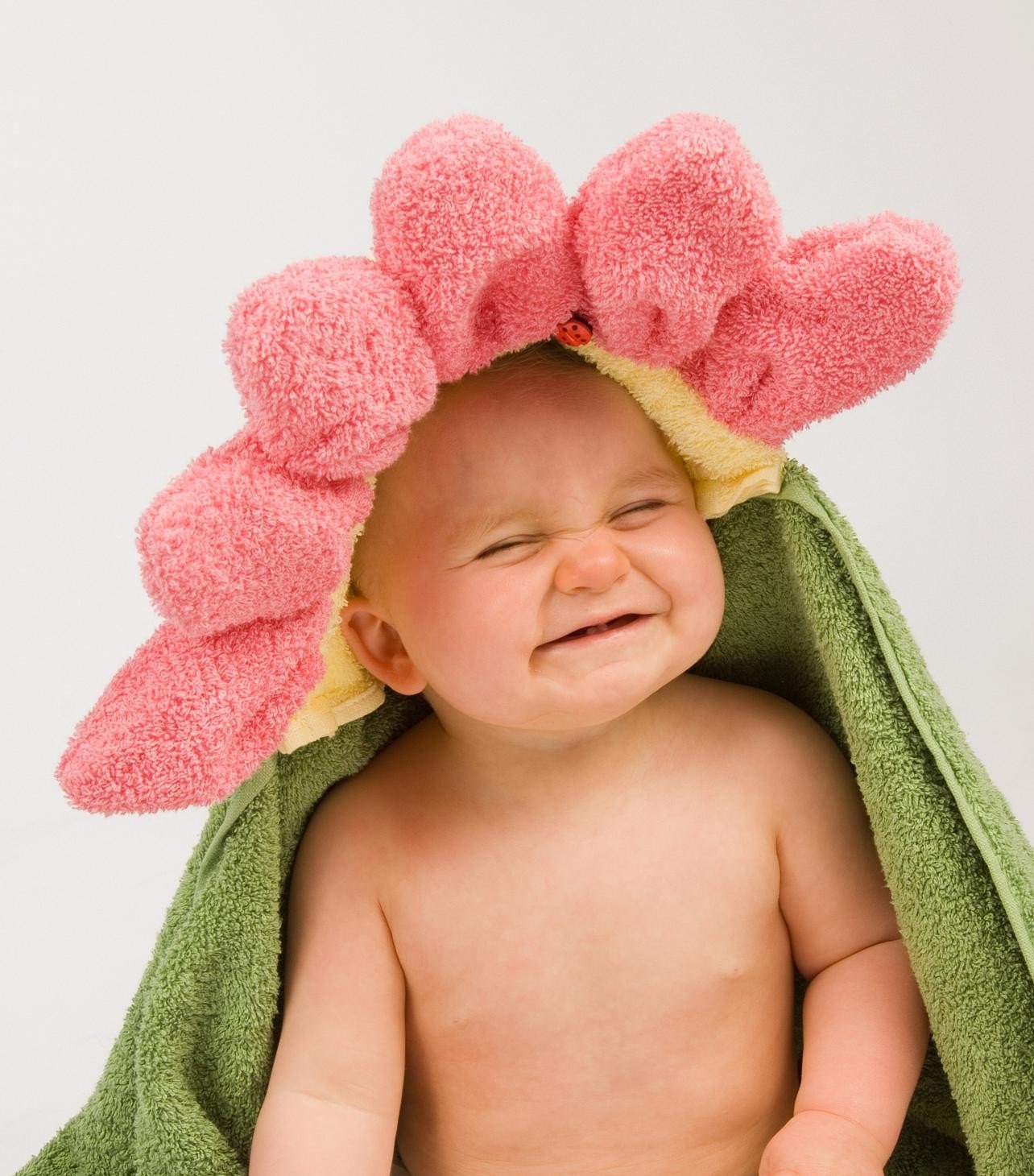 Pink Flower Hooded Towel