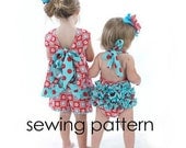 Ruffled Pinafore Pattern - Easy Girls Sewing Tutorial, PDF, Baby to Toddler