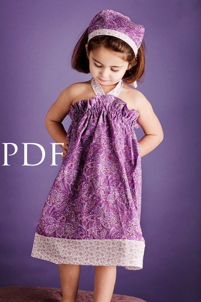Baby Halter Dress SEWING PATTERN, 6m-8, Girl or Doll Catie dress and shirt tutorial