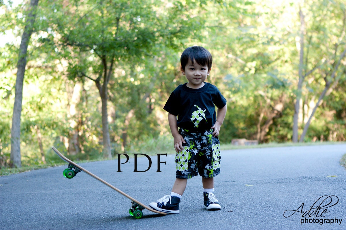 Boys Cargo Shorts - Sewing Pattern, 6m-6
