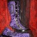 Purple crushed velvet coffin spats