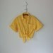 Cropped Tie-Waist Blouse ... Vintage 1980's Yellow Confetti Print ... Medium