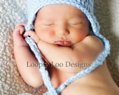 Baby Boy Crochet Blue Bird Earflap Hat - Photo Prop, Newborn photo prop, blue hat, felt hat - Sizes NEWBORN TO 12 MONTHS  -additional colors