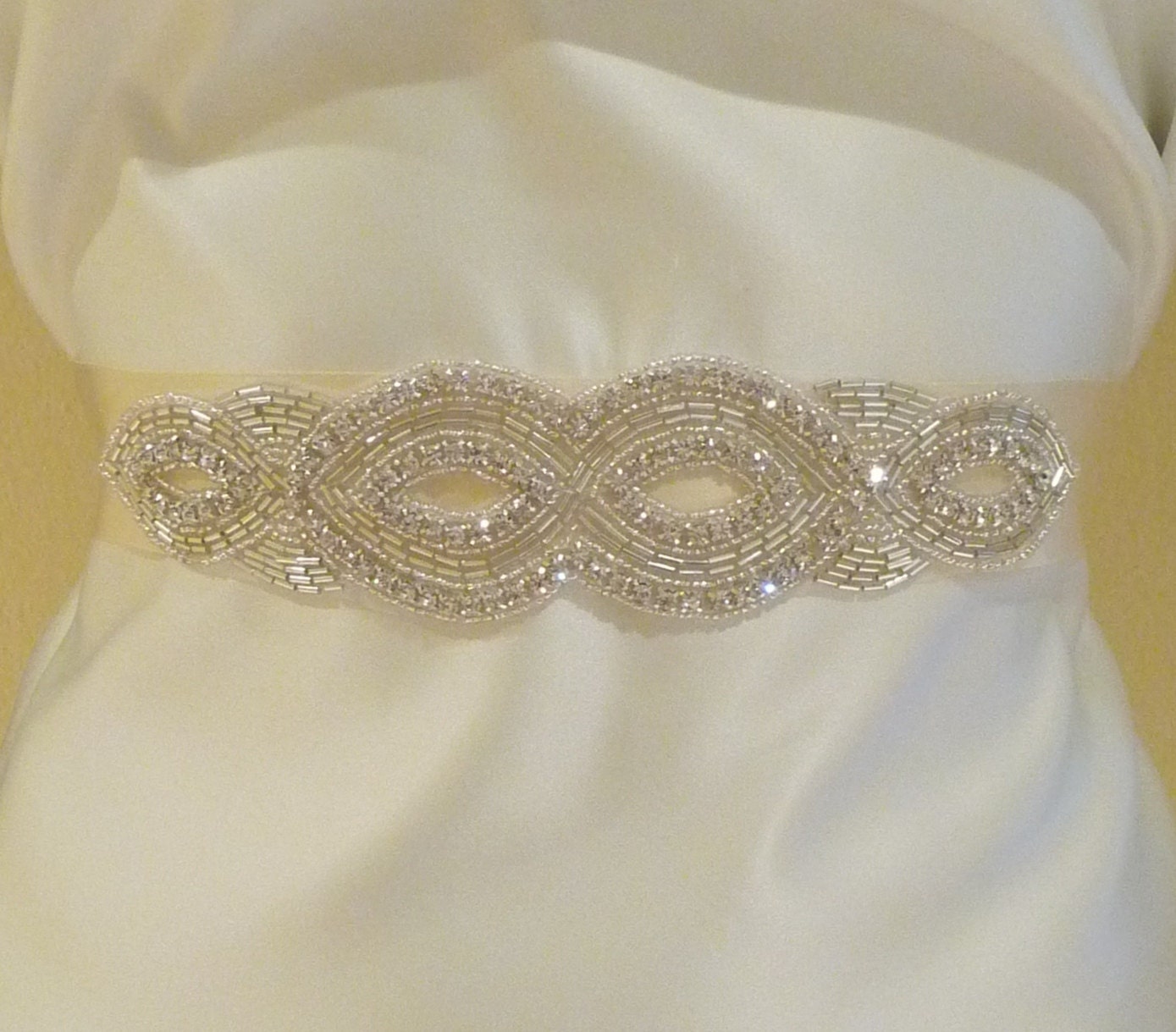 Bridal Rhinestone Sash, ANNESSA, Crystal Sash, Bridal Sash, Rhinestone Sash, Wedding Sash, Ivory Sash