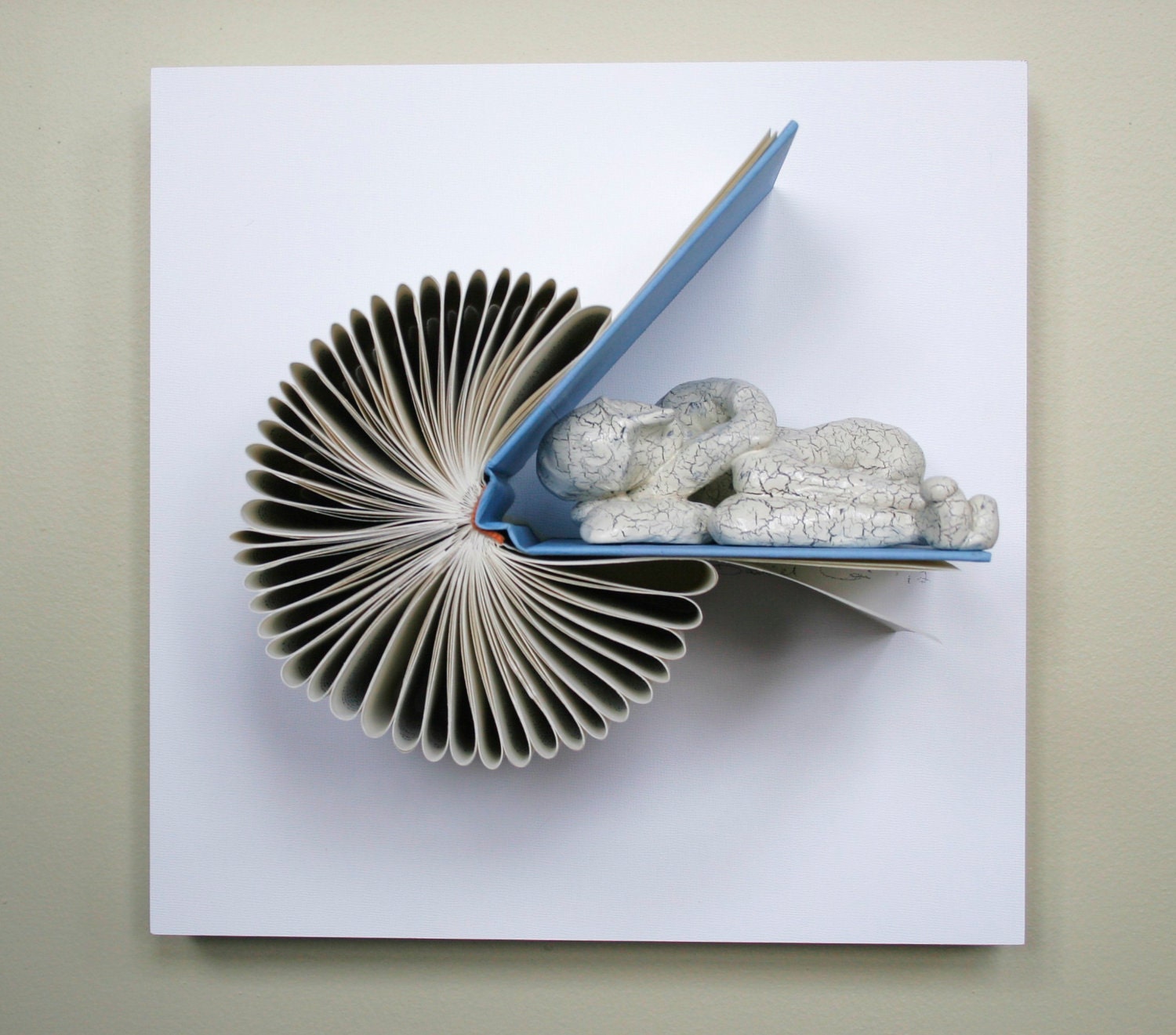 Sleeper on Blue Book Birdie (Original Sculpture)
