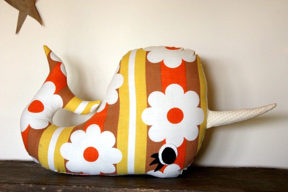 narwhal stuffed animal, narwhal pillow, decorative cushion