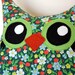 handmade owl pillow, vintage, eco friendly, FREE USA SHIPPING