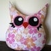 owl pillow plush, owl stuffed animal, owl decor, handmade owl, stuffed owl
