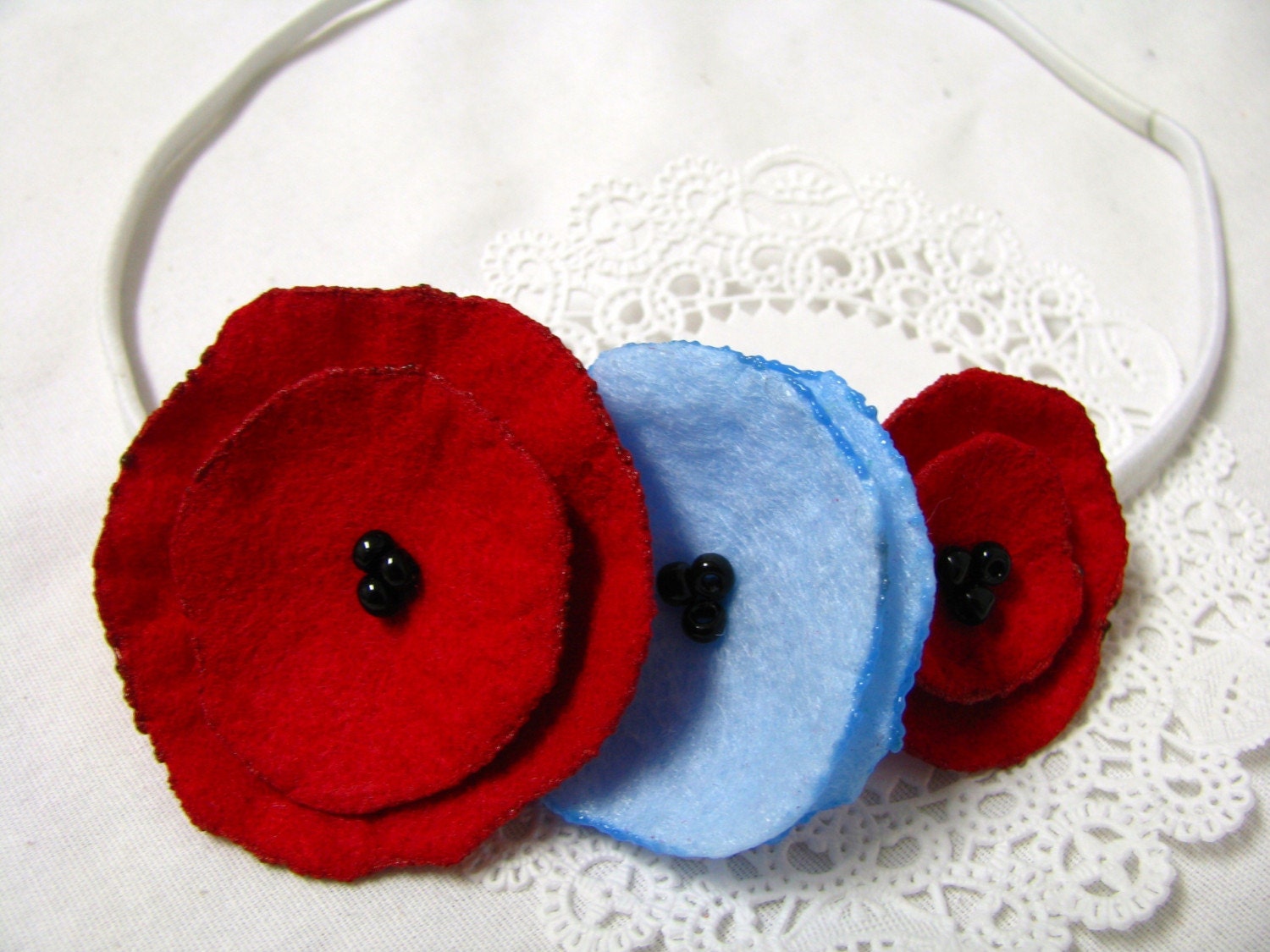 wonderland poppy garland headband.