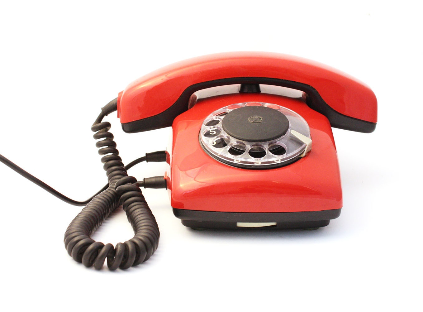 Vintage red rotary phone