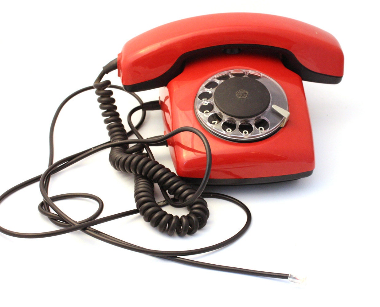 Vintage red rotary phone