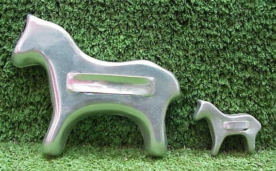 Vintage 1950's Mother Horse And Baby Colt Cookie Cutters Aluminum Cut Out Animal Shape Roll Out Recipe