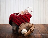 Baseball Newsboy Cap with Chunky Blanket 28"x18"