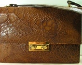 vintage purse alligator crocodile handbag tote clutch leather antique