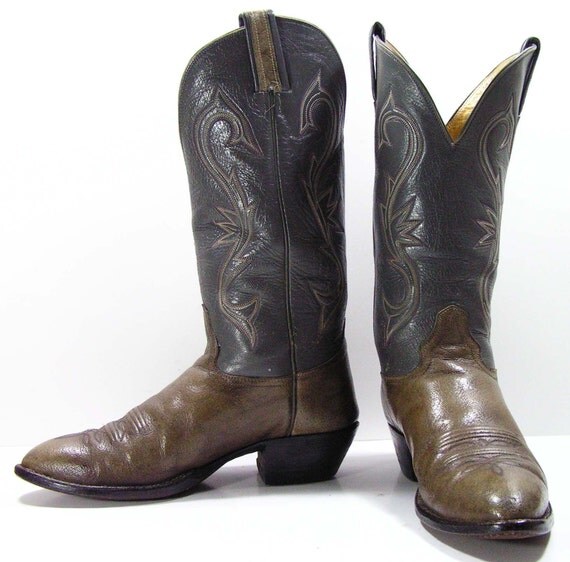 vintage cowboy boots mens 9 d gray grey western by moivintage