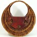 vintage purse tote bag woven straw tooled leather western cowgirl cowboy 1950s