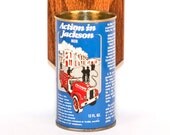 Bottle Opener with Vintage Firefighter Beer Can Cap Catcher Action in Jackson