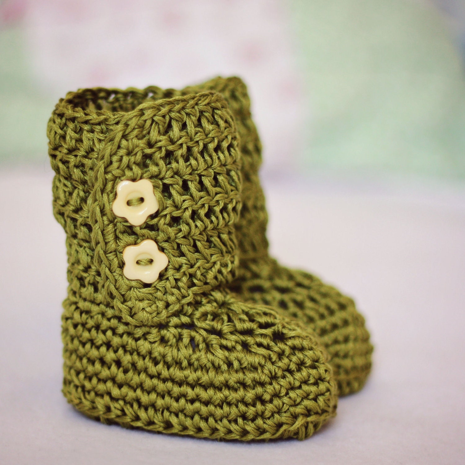 Crochet Baby Booties - Baby Ankle Boots ready to wear (6-9 months)