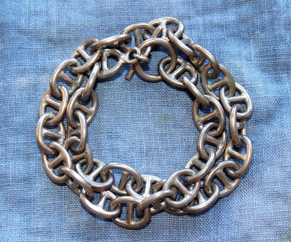 vintage sterling curb link choker or bracelet