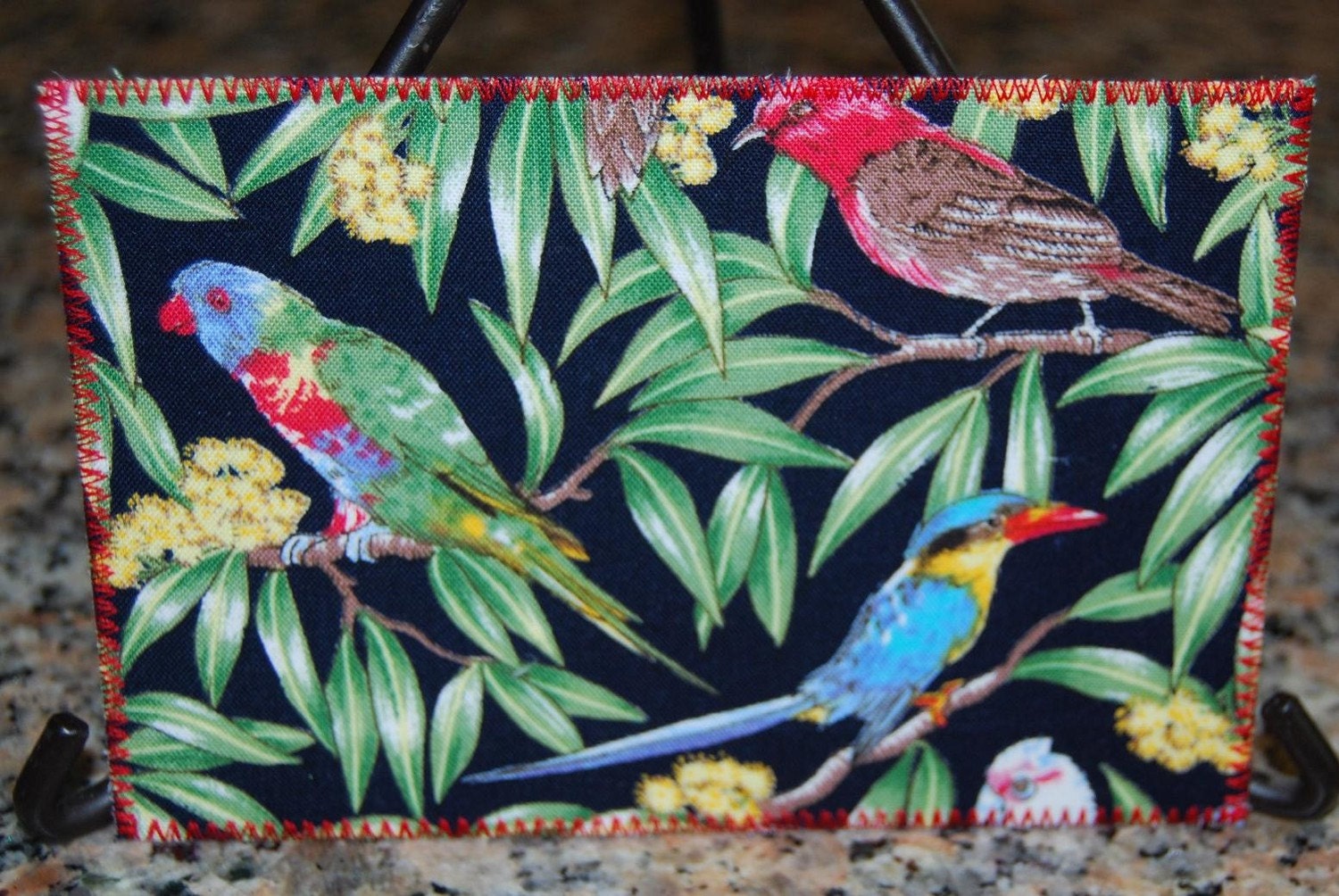 Fabric Postcard Australian Birds