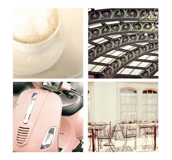 Paris Photography, set, Sale, 4 8x8 fine art photography prints 40% off, coordinated home decor, neutral, cream, beige