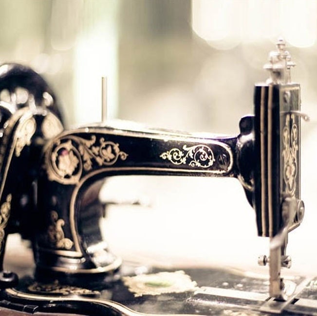 Photo Gift set for craft room 3 5x5 prints for Ikea Ribba Frames - Antique Sewing machines in black and gold , Crafty Moms