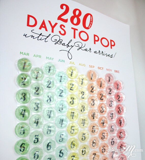 Ready To Pop Pregnancy Countdown Calendar By Onelittlem On Etsy