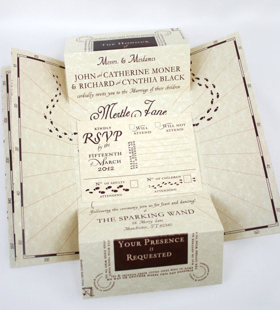 Romance Managed - Harry Potter Inspired Wedding Invitation SAMPLE