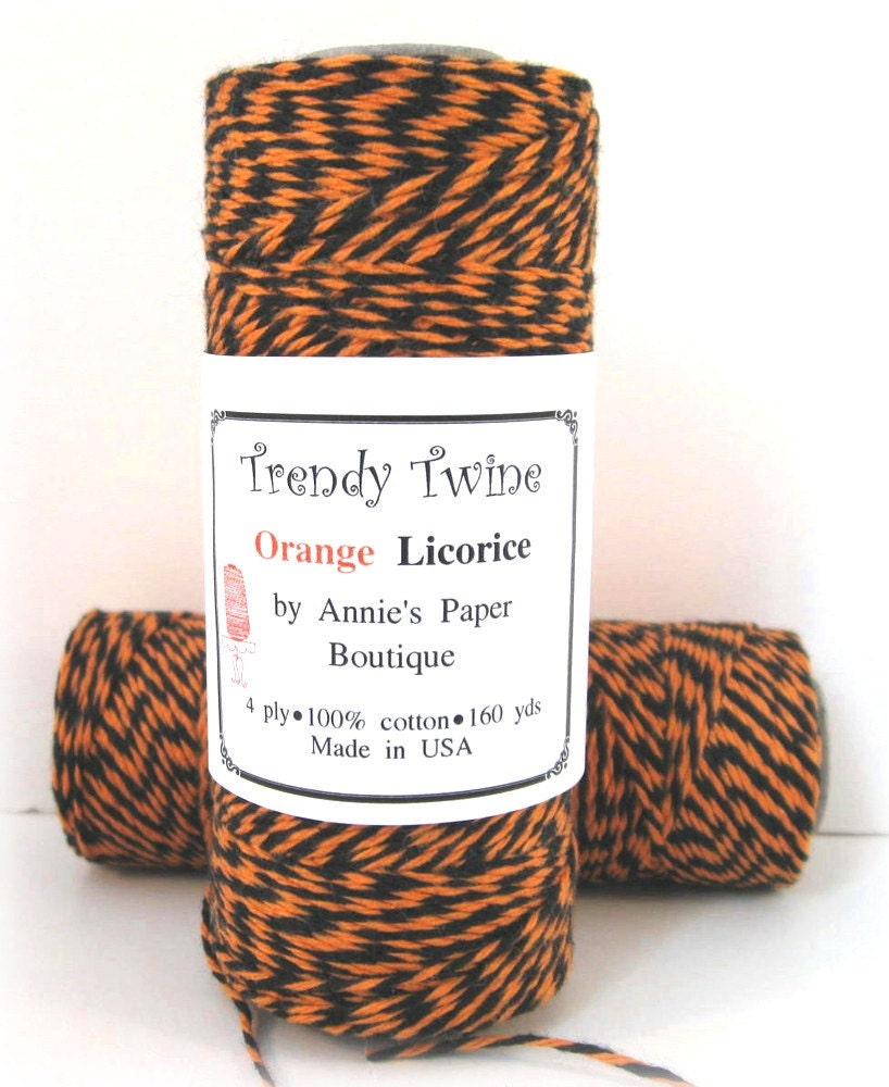Halloween Bakers Twine by Trendy Twine - Orange Licorice Trendy Twine - Black and Orange Twine