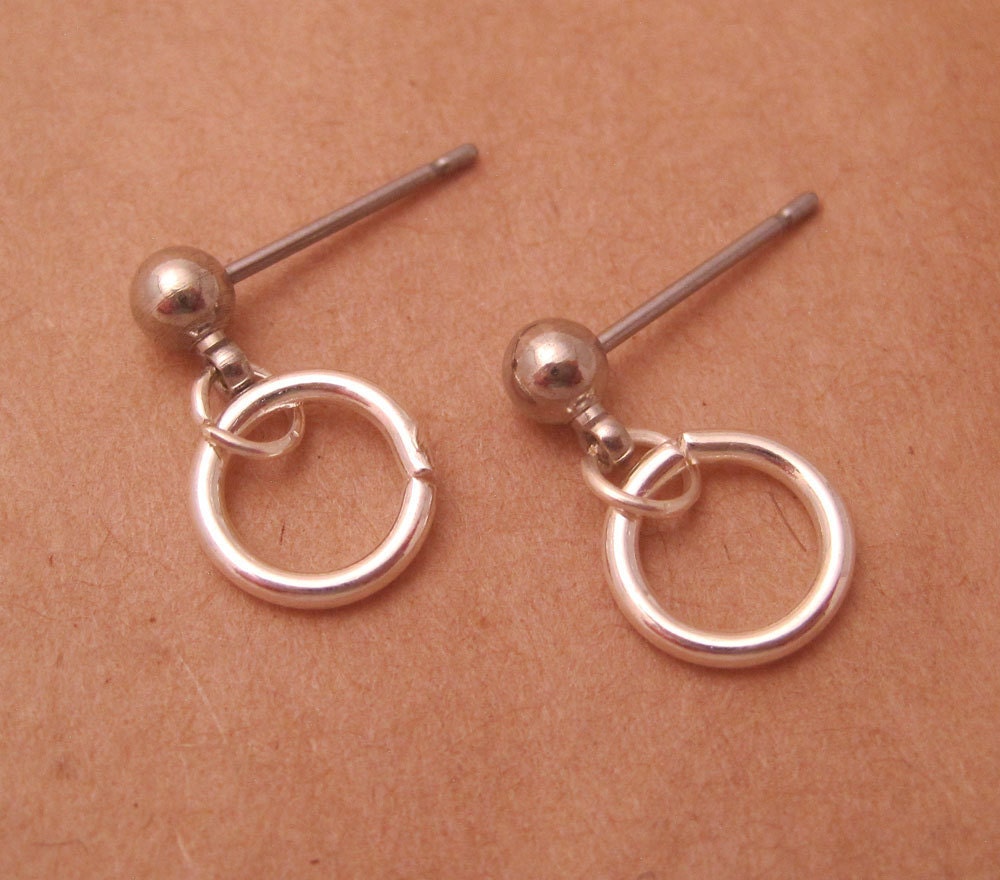 Surgical Steel Post Earrings - "Single Small Hoop" (Hypoallergenic Earrings for Sensitive Ears // Surgical Steel Stud Earrings)