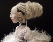Snow, a needle felted art doll