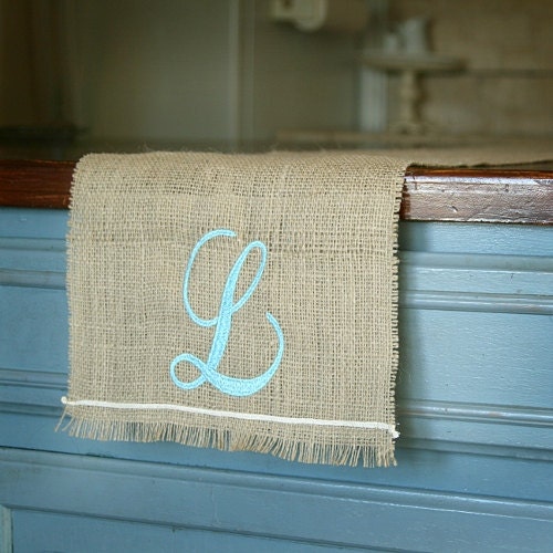 Monogrammed Burlap Table Runner