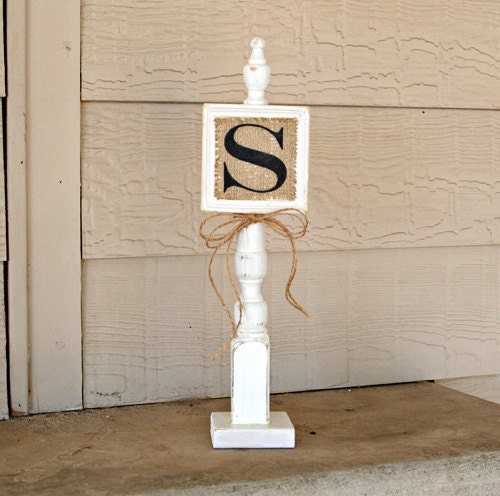 White Monogrammed Stand